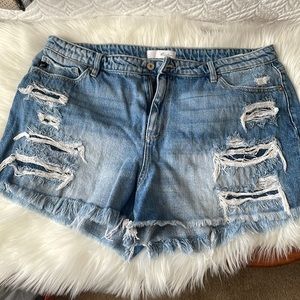 KANCAN distress Jean shorts